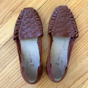 Nisolo Women's Huarache Sandal, Brandy, 7.5